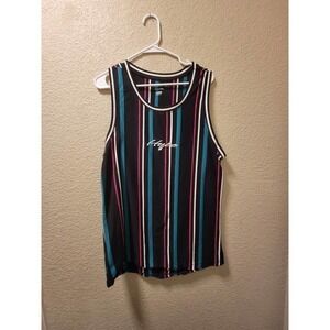 Vox Populi Men's Multi-Color Striped "Hype" Sleeveless T-Shirt size XL
